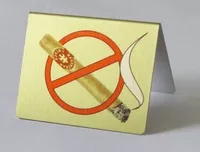 Металлическая настольная табличка курение запрещено
