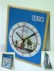 Металлические настольные часы с логотипом и календарем